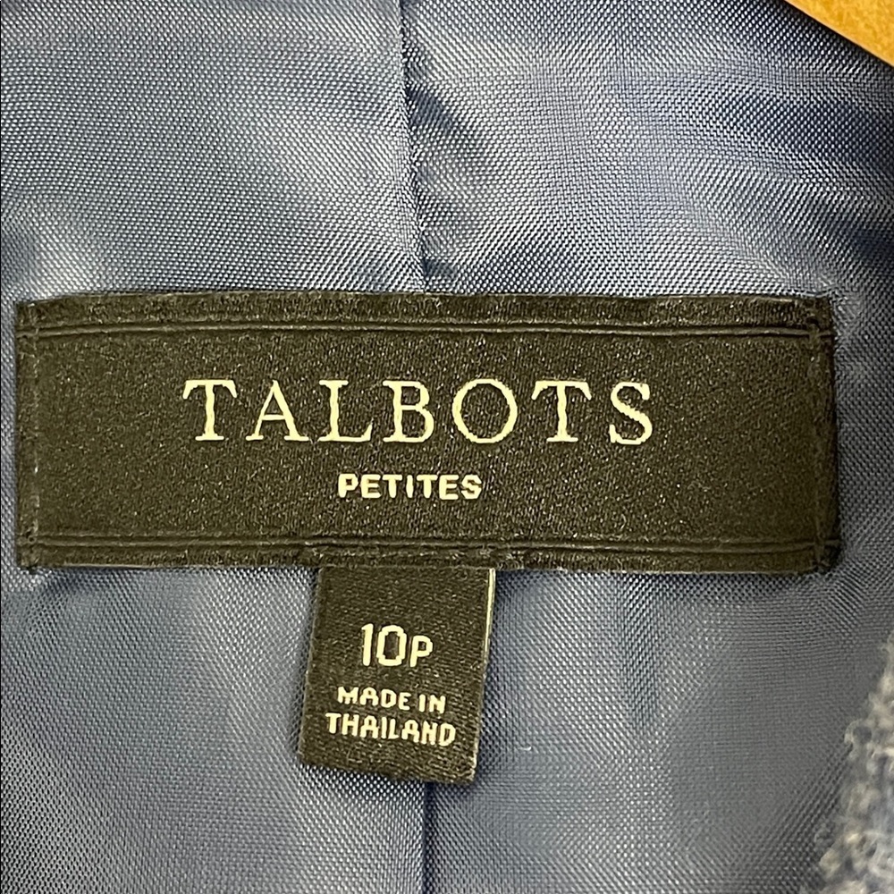 Talbots Wool Blend Blue Blazer Jacket 10P Classic Workwear - Picture 7 of 8